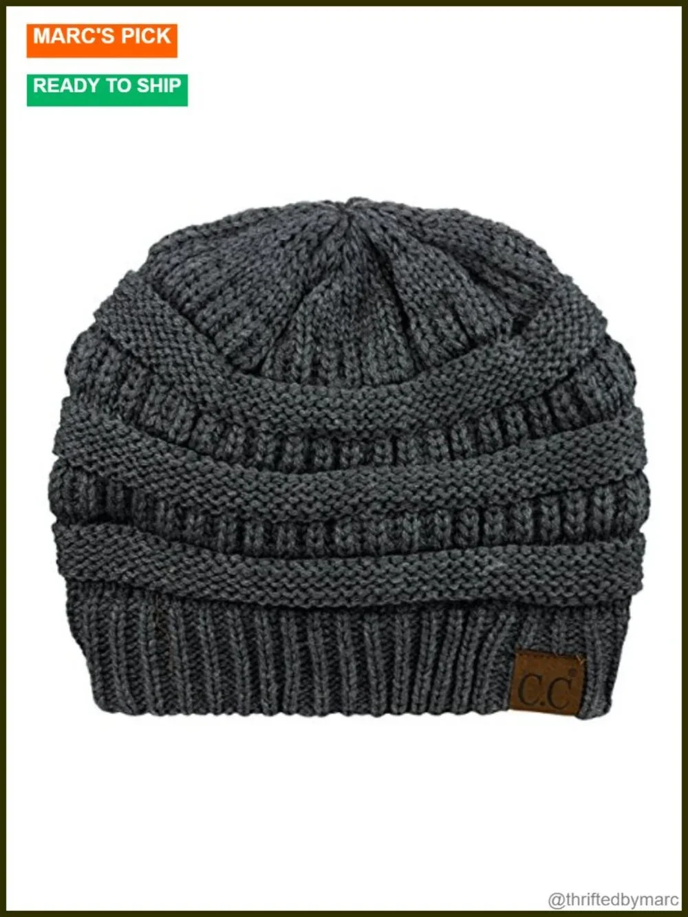 Unisex Chunky Cable Knit Beanie with Sherpa Fleece Lining